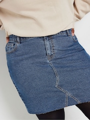 Yours Curve Blue Denim Mini Skirt - Image 4 of 5