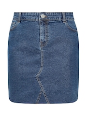 Yours Curve Blue Denim Mini Skirt - Image 5 of 5