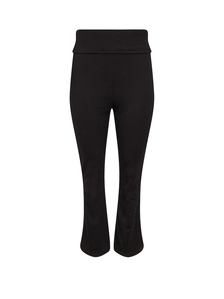 Yours Curve Black Limited Collection Fold Over Leggings - Image 5 of 5