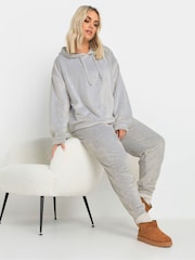 Yours Curve Grey Fleece Cuffed Joggers - Image 2 of 5