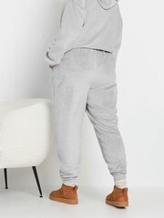 Yours Curve Grey Fleece Cuffed Joggers - Image 3 of 5