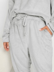 Yours Curve Grey Fleece Cuffed Joggers - Image 4 of 5