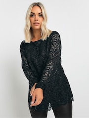 Черный - Кружевной топ с гребешком Yours Curve - Изображение 1 из 5