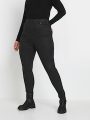 Yours Curve Black Coated Grace Jeggings - Image 1 of 5