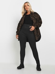 Yours Curve Black Coated Grace Jeggings - Image 2 of 5