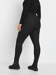 Yours Curve Black Coated Grace Jeggings - Image 3 of 5
