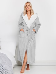Yours Curve Contrast Hooded Maxi Robe - Imagen 2 de 5