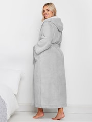 Yours Curve Contrast Hooded Maxi Robe - Imagen 4 de 5