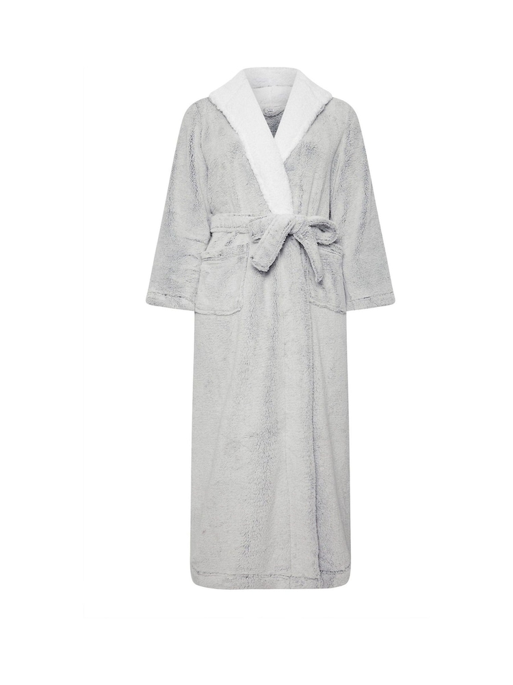 Yours Curve Contrast Hooded Maxi Robe - Imagen 5 de 5