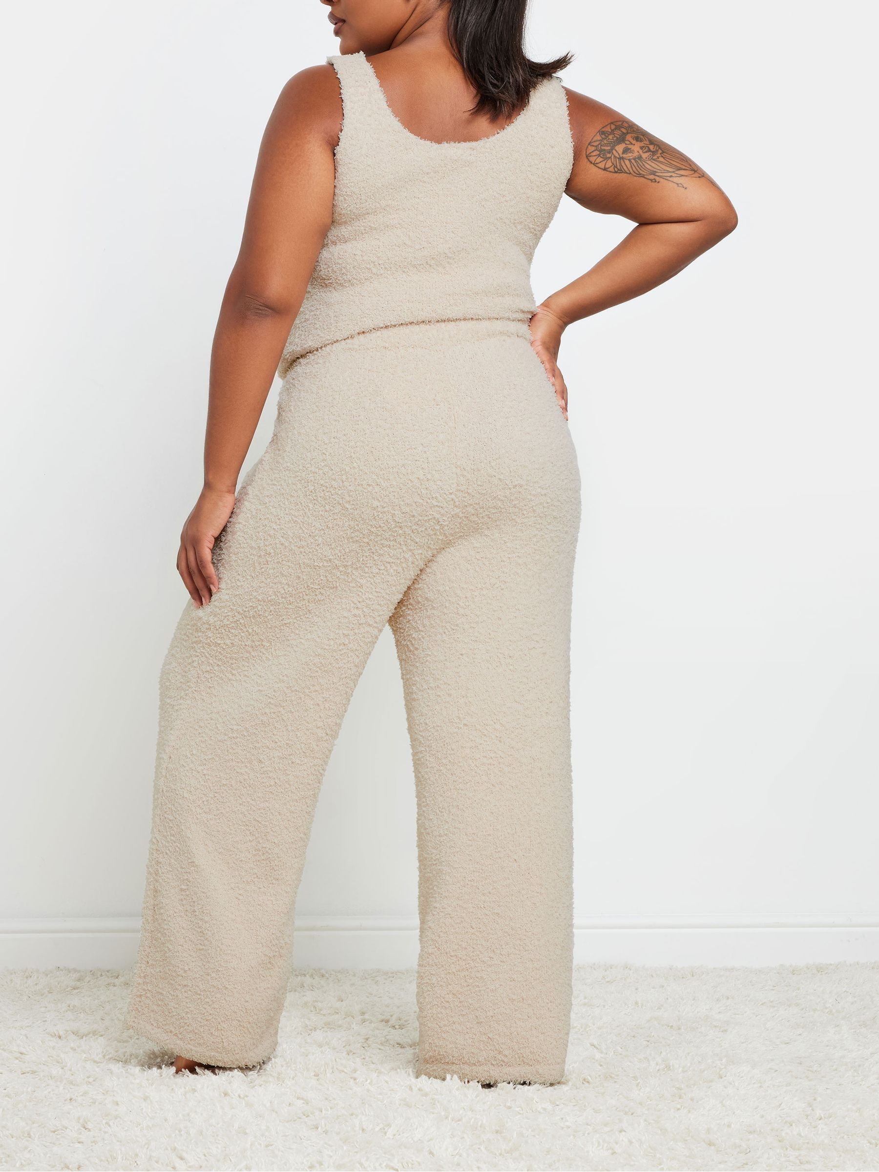 Yours Curve Limited Chenille Wide Leg Pyjamas - صورة 3 من 6