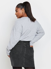 Yours Curve Black Denim Mini Skirt - Image 3 of 5