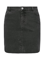 Yours Curve Black Denim Mini Skirt - Image 5 of 5