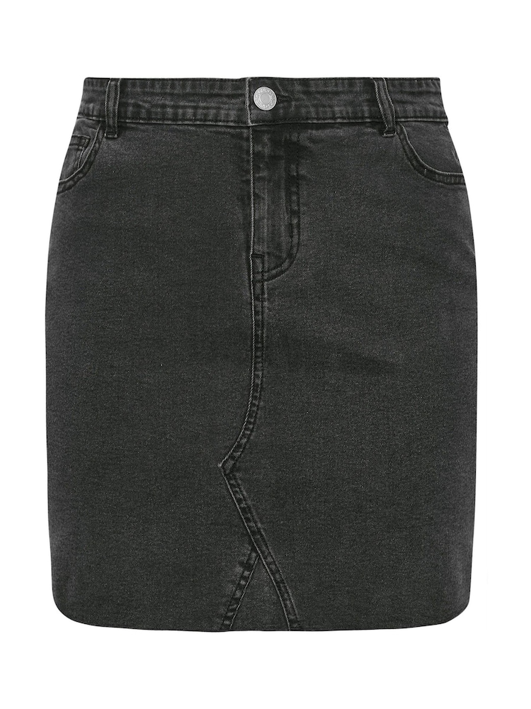 Yours Curve Black Denim Mini Skirt - Image 5 of 5