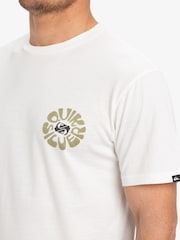 Quiksilver White Evo Roads End Short Sleeve 100% Cotton Backprint Logo T-Shirt - Image 4 of 5