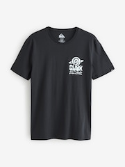 Quiksilver Black Cosmic Vibrations Short Sleeve 100% Cotton Graphic Backprint Logo T-Shirt - Image 8 of 9