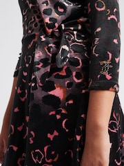 Juicy Couture Black Girls Leopard Print Velour Dress - Image 2 of 8