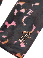 Juicy Couture Black Girls Leopard Print Velour Dress - Image 8 of 8
