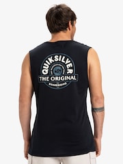 Quiksilver Black Summer Road Logo Muscle 100% Cotton Vest - Image 2 of 7