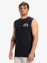 Quiksilver Black Summer Road Logo Muscle 100% Cotton Vest - Image 3 of 7