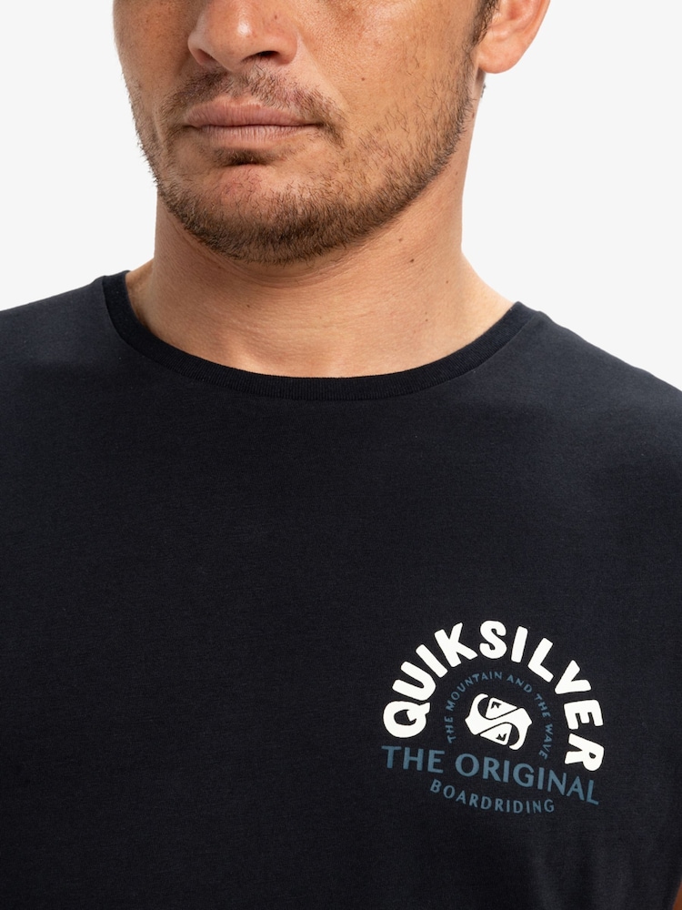 Quiksilver Black Summer Road Logo Muscle 100% Cotton Vest - Image 4 of 7
