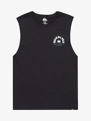 Quiksilver Black Summer Road Logo Muscle 100% Cotton Vest - Image 6 of 7