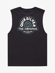 Quiksilver Black Summer Road Logo Muscle 100% Cotton Vest - Image 7 of 7