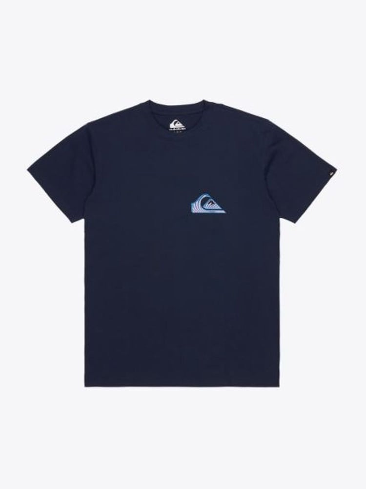 Quiksilver Blue Window Pane Short Sleeve 100% Cotton Graphic Logo T-Shirt - Image 2 of 2