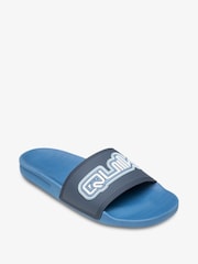 Quiksilver Blue Rivi Wordmark Slide II Slider Sandals - Image 1 of 4
