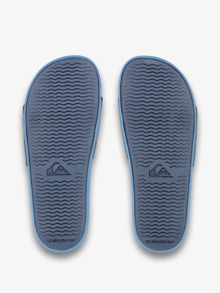 Quiksilver Blue Rivi Wordmark Slide II Slider Sandals - Image 4 of 4