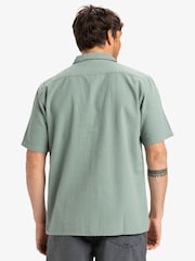 Quiksilver Green Heartbeat Short Sleeve Pocket 100% Cotton Shirt - Image 2 of 7