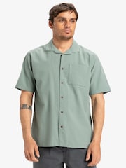 Quiksilver Green Heartbeat Short Sleeve Pocket 100% Cotton Shirt - Image 4 of 7