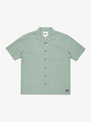 Quiksilver Green Heartbeat Short Sleeve Pocket 100% Cotton Shirt - Image 6 of 7