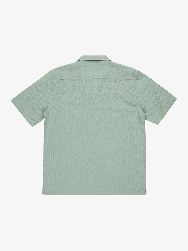 Quiksilver Green Heartbeat Short Sleeve Pocket 100% Cotton Shirt - Image 7 of 7