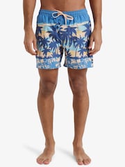 Quiksilver Blue Tropical Print Everyday Straight Volley 15 Swim Shorts - Image 1 of 9