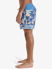Quiksilver Blue Tropical Print Everyday Straight Volley 15 Swim Shorts - Image 3 of 9