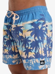 Quiksilver Blue Tropical Print Everyday Straight Volley 15 Swim Shorts - Image 4 of 9