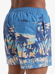 Quiksilver Blue Tropical Print Everyday Straight Volley 15 Swim Shorts - Image 5 of 9
