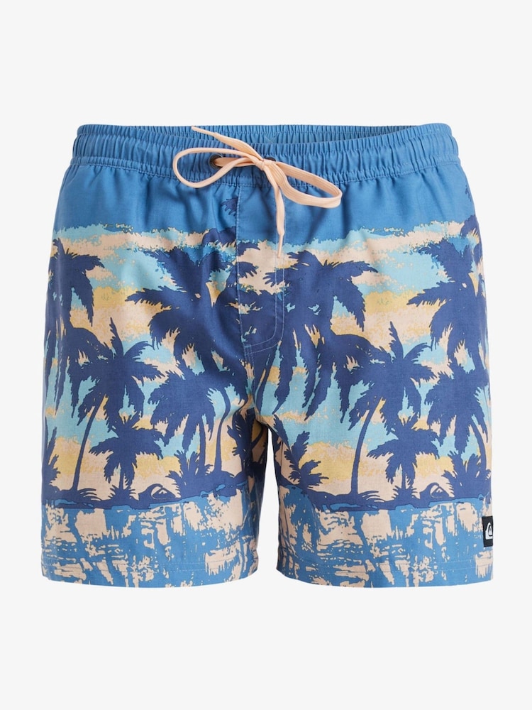 Quiksilver Blue Tropical Print Everyday Straight Volley 15 Swim Shorts - Image 7 of 9