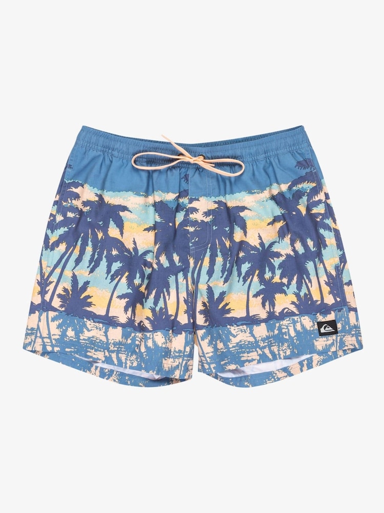 Quiksilver Blue Tropical Print Everyday Straight Volley 15 Swim Shorts - Image 8 of 9