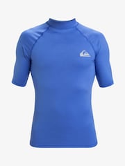 Quiksilver Blue Mens Everyday UPF50 Short Sleeve Rash Vest - Image 1 of 2