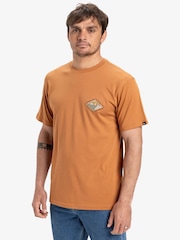 Quiksilver Orange Evo Future Islands Short Sleeve 100% Cotton Graphic Backprint Logo T-Shirt - Image 3 of 7