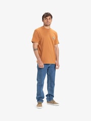 Quiksilver Orange Evo Future Islands Short Sleeve 100% Cotton Graphic Backprint Logo T-Shirt - Image 5 of 7