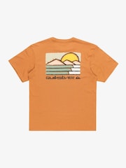 Quiksilver Orange Evo Future Islands Short Sleeve 100% Cotton Graphic Backprint Logo T-Shirt - Image 7 of 7