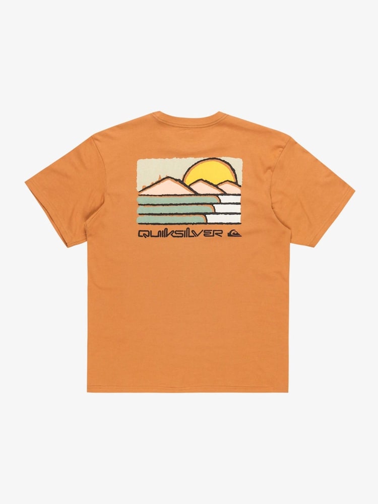 Quiksilver Orange Evo Future Islands Short Sleeve 100% Cotton Graphic Backprint Logo T-Shirt - Image 7 of 7