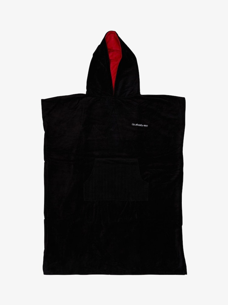 Quiksilver Black Hooded Towel Logo Poncho - Image 1 of 4 Quiksilver Black Hooded Towel Logo Poncho - Image 1 of 4