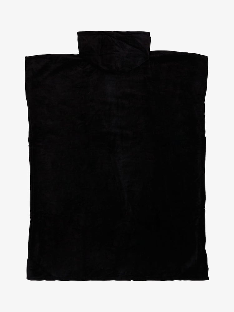 Quiksilver Black Hooded Towel Logo Poncho - Image 2 of 4 Quiksilver Black Hooded Towel Logo Poncho - Image 2 of 4