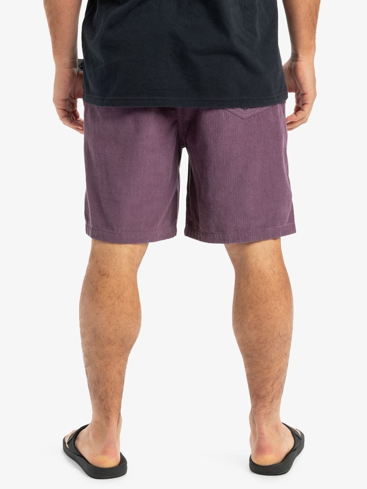 Morado - Quiksilver Taxer Corduroy 100% Cotton Shorts - Imagen 2 de 8