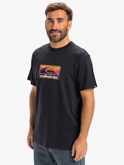 Quiksilver Black Short Sleeve Gradient Graphic Box Logo 100% Cotton T-Shirt - Image 3 of 7