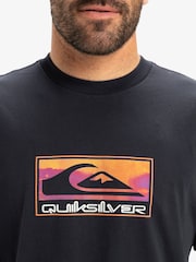 Quiksilver Black Short Sleeve Gradient Graphic Box Logo 100% Cotton T-Shirt - Image 4 of 7