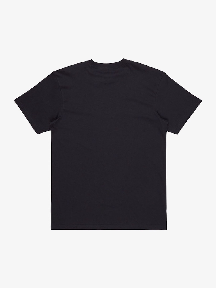 Quiksilver Black Short Sleeve Gradient Graphic Box Logo 100% Cotton T-Shirt - Image 7 of 7